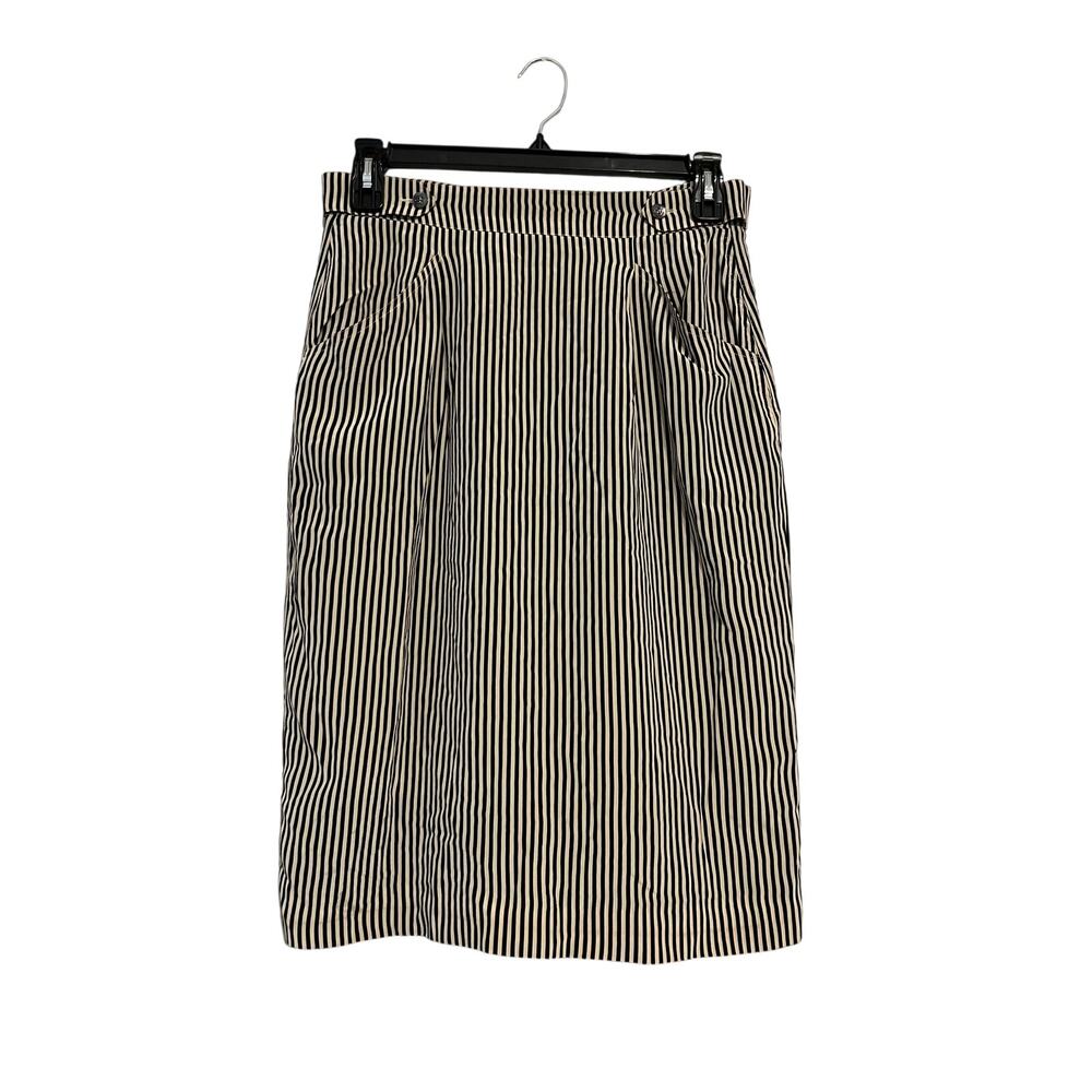 Les Copains Vintage stripe silk pencil skirt euro summer Parisian Size III /US 6